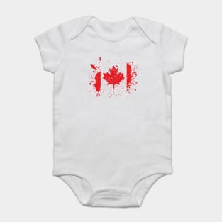 Grunge Canadian Flag Baby Bodysuit